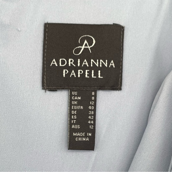 Adrianna Papell Elegant Maxi Dress Baby Blue Bridesmaid Flowy 8 - Picture 13 of 14